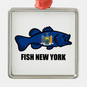 Fish New York Bass Ornament Aus Metall