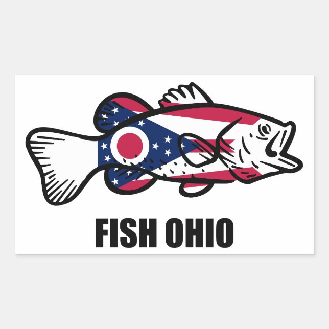 Fish Ohio Rechteckiger Aufkleber (Vorderseite)