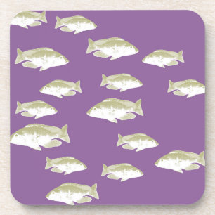 Fish on purple getränkeuntersetzer