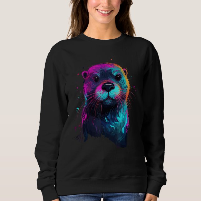 Fish Otter Sea Otter Animal Otter  Bundle Otter Sweatshirt (Vorderseite)