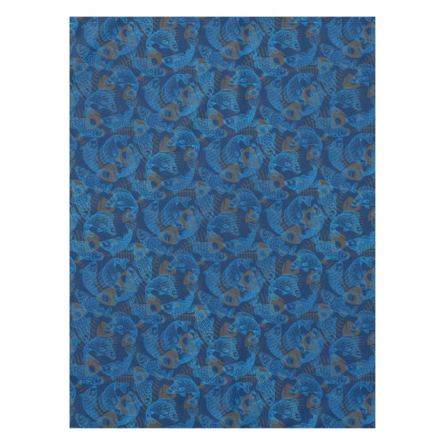 Fish Pattern 01 Versteckte Knochen.B DRed BG Tischdecke (Vorderseite)