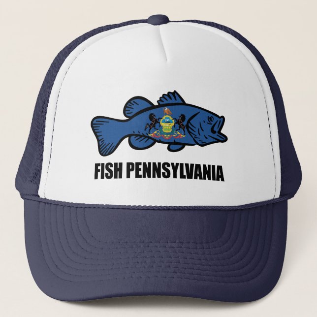 Fish Pennsylvania Bass Truckerkappe (Vorderseite)