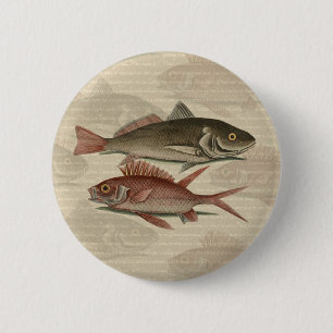 Fish Red Perch Fisherman Art Button