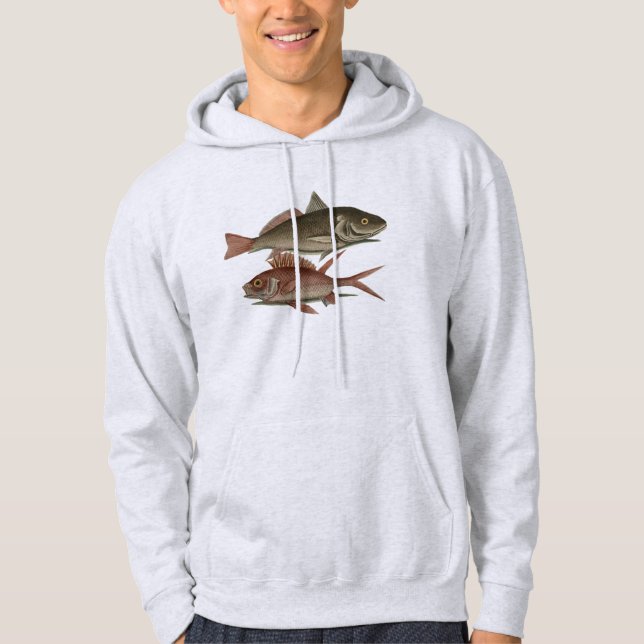 Fish Red Perch Fisherman Art Hoodie (Vorderseite)