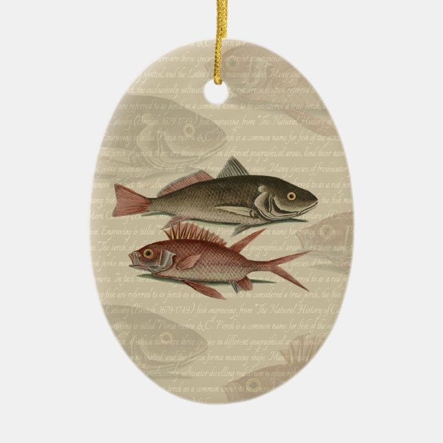 Fish Red Perch Fisherman Art Keramikornament (Vorne)