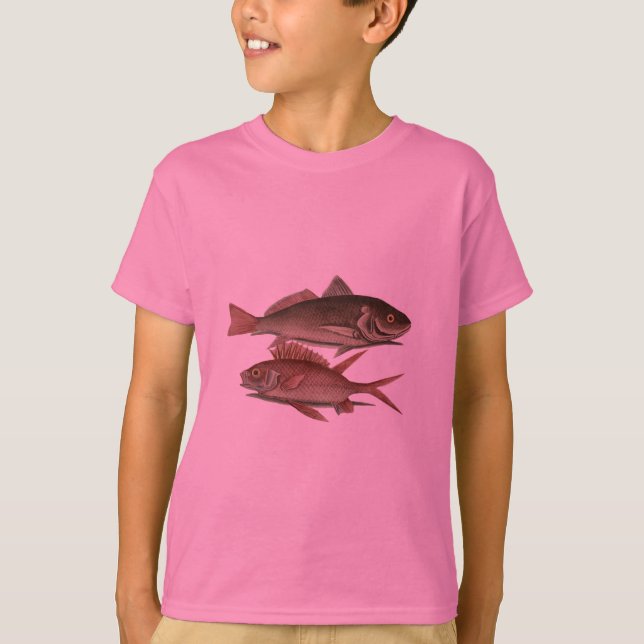 Fish Red Perch Fisherman Art T-Shirt (Vorderseite)