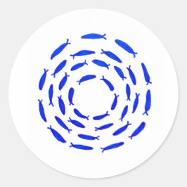fish shoal circle bait ball  runder aufkleber