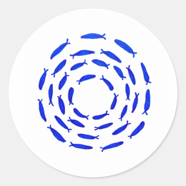 fish shoal circle bait ball  runder aufkleber (Vorderseite)