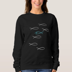 Fish Symbol Gottskirche Christlich Jesus Prachen S Sweatshirt