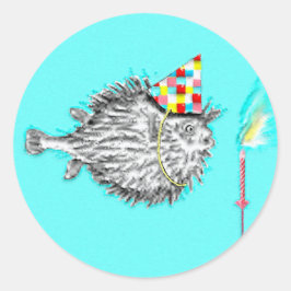 Fish Themed Birthday Party Runder Aufkleber