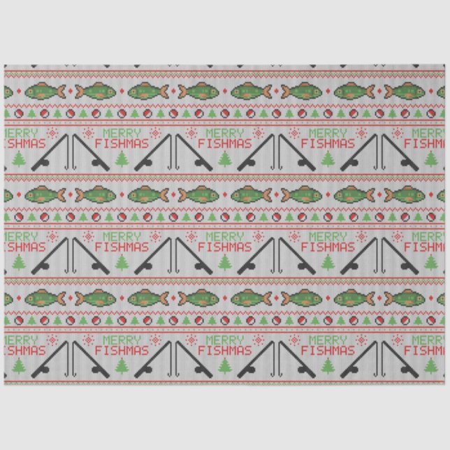 Fish Ugly Christmas Sweater Seidenpapier (Vorderseite)