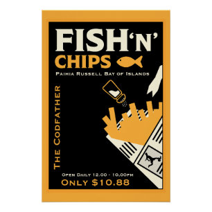 Fish-und-Chips-Café-Restaurant-Geschäft Poster