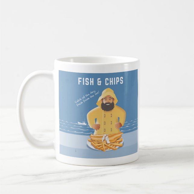 Fish und Chips Kaffeetasse (Links)