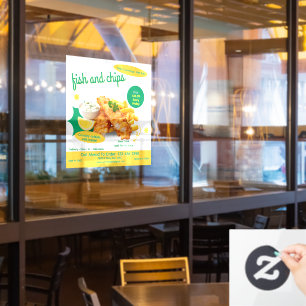 Fish-und-Chips-Restaurant-Werbung anpassen Fensteraufkleber