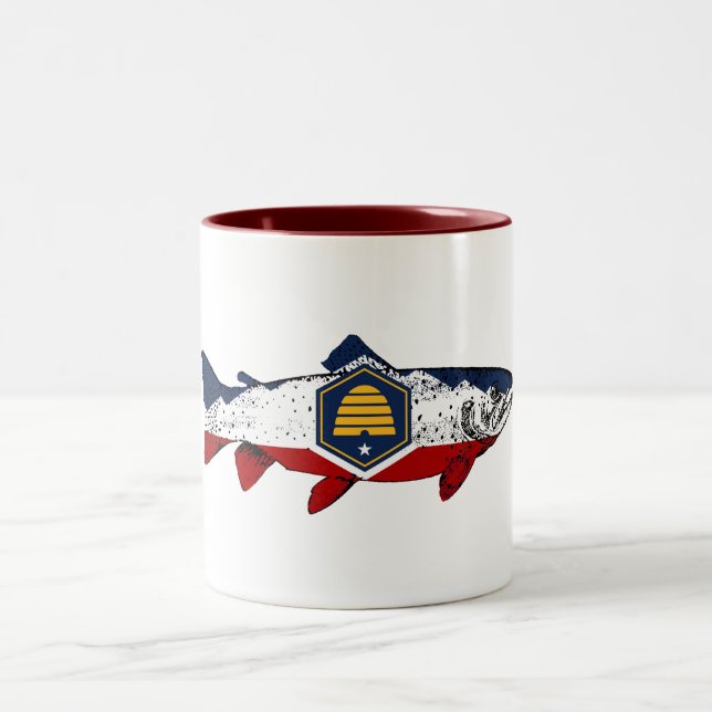 Fish Utah Trout Zweifarbige Tasse (Mittel)