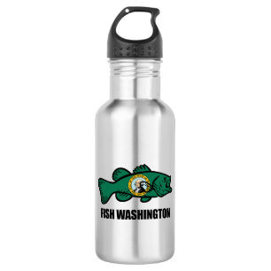 Fish Washington Staat Edelstahlflasche