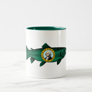 Fish Washington Staat Trout Zweifarbige Tasse