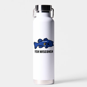 Fish Wisconsin Flag Trinkflasche