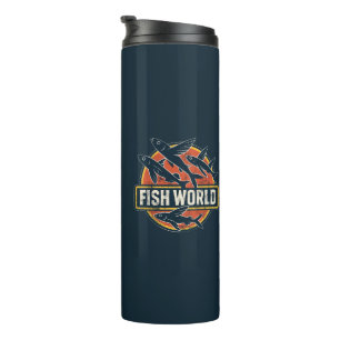 Fish World Retro Fliegender Fisch Parodie Vintage Thermosbecher