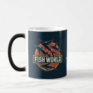 Fish World Retro Fliegender Fisch Parodie Vintage Verwandlungstasse