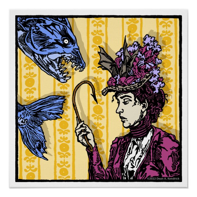 Fishaken - Pop Goth Nightmare Surreal Art Poster (Vorderseite)