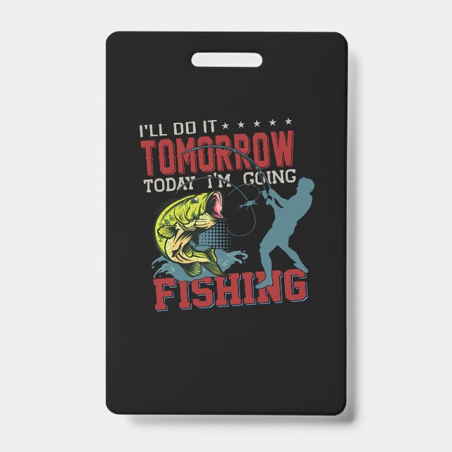 Fisher Art heute werde ich fischen Ausweis (Vorderseite)