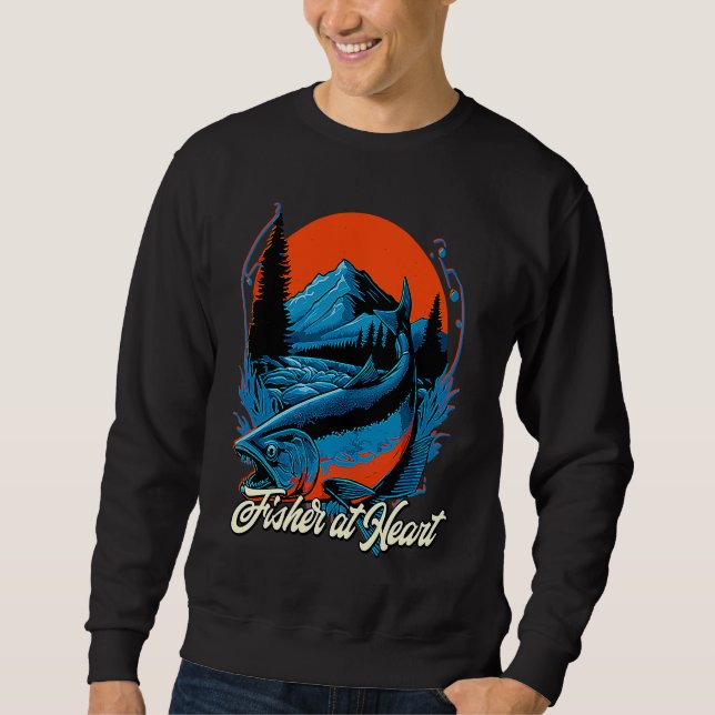 Fisher at Heart Lifestyle Fishing Habits Fisherman Sweatshirt (Vorderseite)