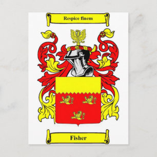 Fisher (Englisch) Wappen Postkarte