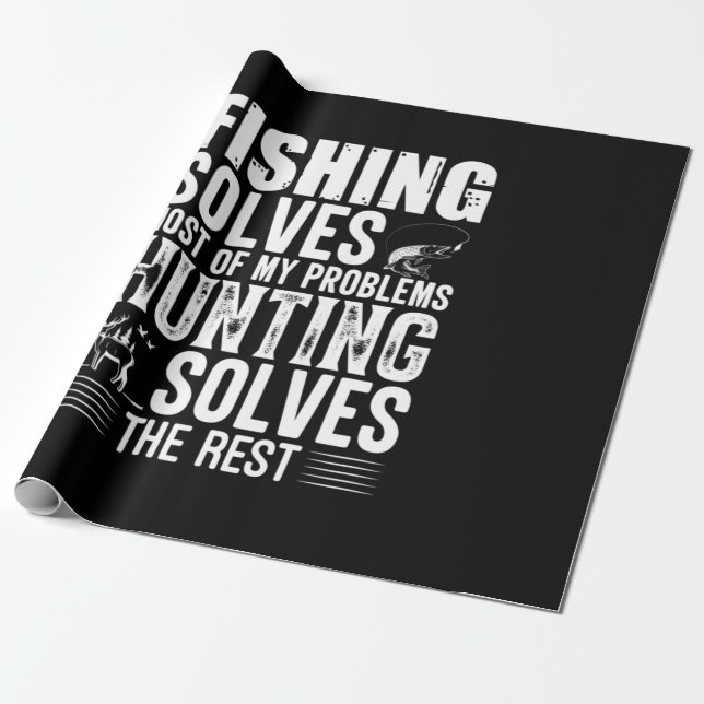 Fisher Fishing Solves Most Of My Problems Geschenkpapier (Ungerollt)