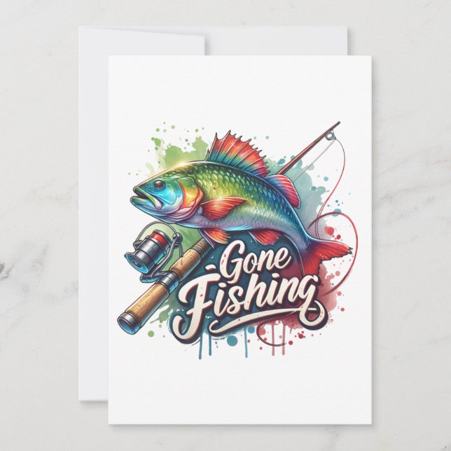 Fisher Geschenk Beim Angeln Feiertagskarte (Vorderseite)