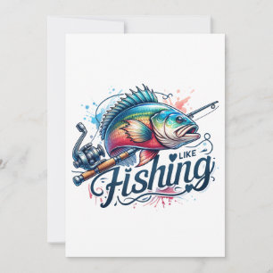 Fisher Geschenk I like Fishing Einladung