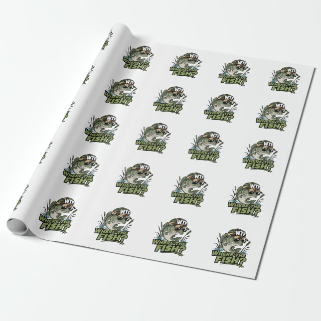 Fisher Geschenk, wo der Fisch Geschenkpapier (Ungerollt)