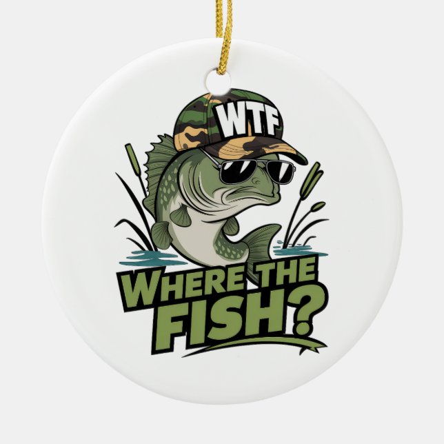 Fisher Geschenk, wo der Fisch Keramik Ornament (Vorne)