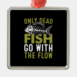 Fisher Gift Fisch geht mit dem Fluss Ornament Aus Metall