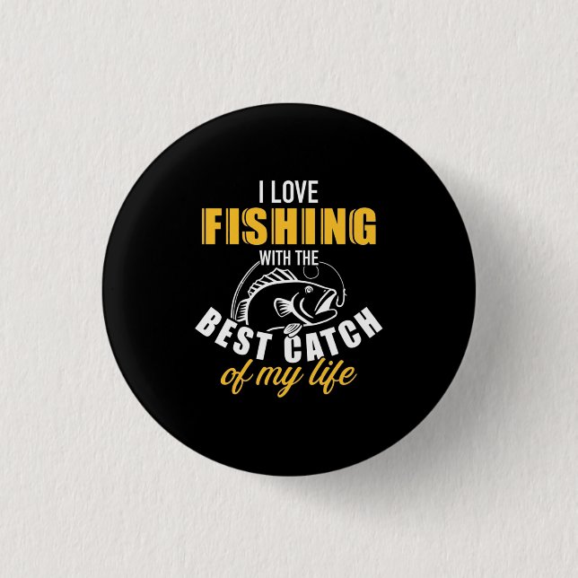 Fisher I Liebe Fischerei mit der besten Freundin Button (Vorderseite)