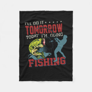 Fisher Kunst Heute Gehe Ich Angeln Fleecedecke