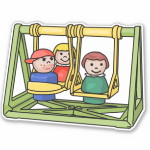 Fisher Price Kleine Leute auf dem Swingset Aufkleber
