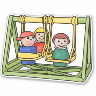 Fisher Price Kleine Leute auf dem Swingset Aufkleber