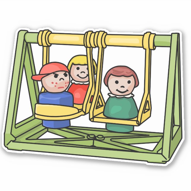 Fisher Price Kleine Leute auf dem Swingset Aufkleber (Vorderseite)