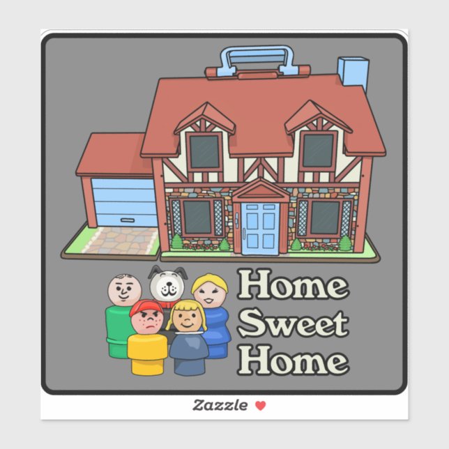 Fisher Price Kleine Leute Familie mit Tudor House Aufkleber (Blatt)