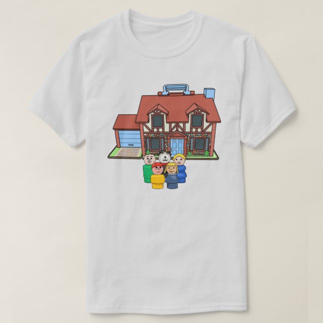Fisher Price Kleine Leute Familie mit Tudor House T-Shirt (Design vorne)