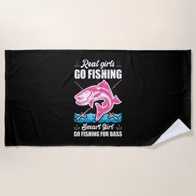 Fisher Smart Girls fischen Strandtuch (Vorderseite)