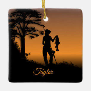 Fisher Woman bei Dusk Personal Keramikornament