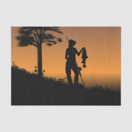 Fisher Woman in Dusk Seidenpapier