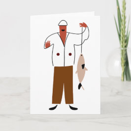 Fisherman Art Card Feiertagskarte