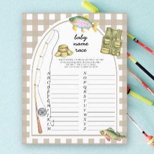 Fisherman baby Dusche - Baby name race game
