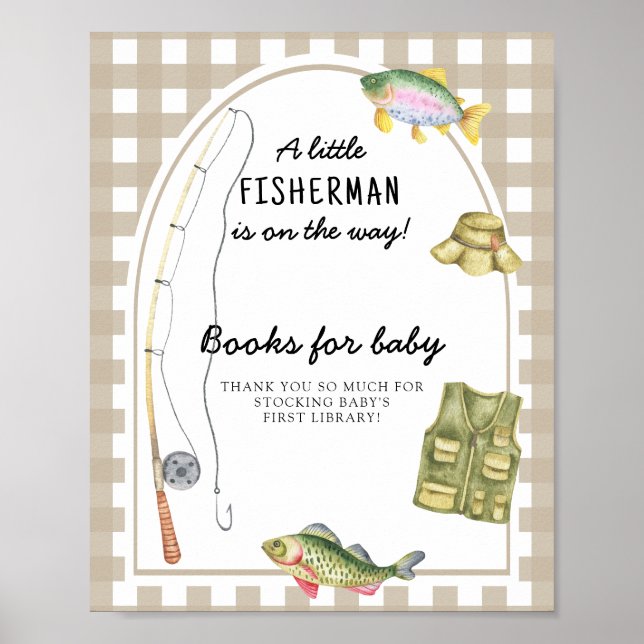 Fisherman baby Dusche - Bücher für das Baby Poster (Vorne)