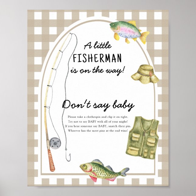 Fisherman Baby Shower - Sag nicht Baby Poster (Vorne)
