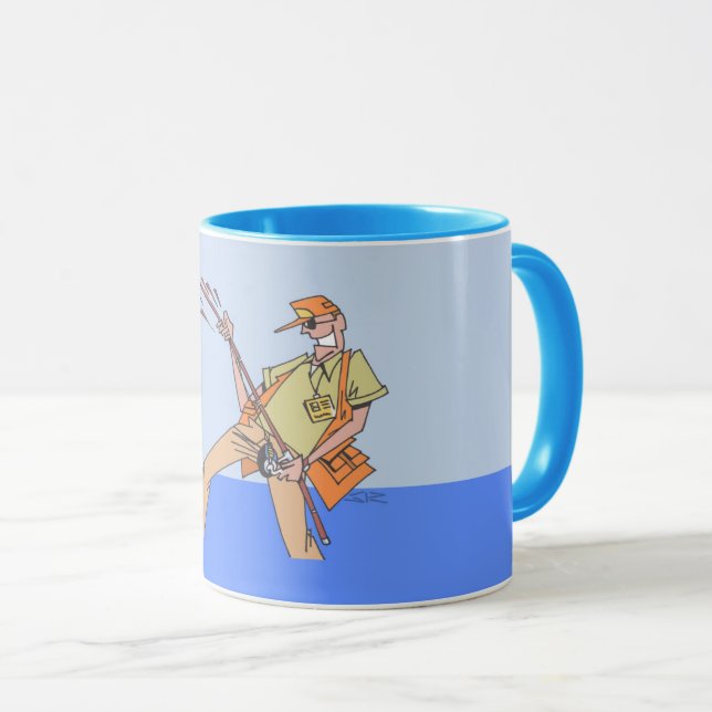 Fisherman Blue verlassen Handkombination Tasse (VorderseiteRechts)
