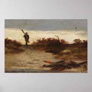 Fisherman by Water (1886) Edward Mitchell Poster